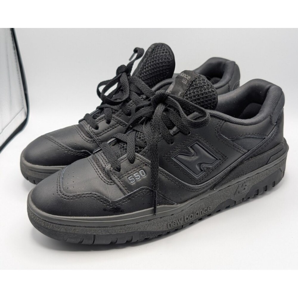 New Balance 550 Triple Black Lifestyle Shoes Youth 7 / Men 7 / Women 8.5